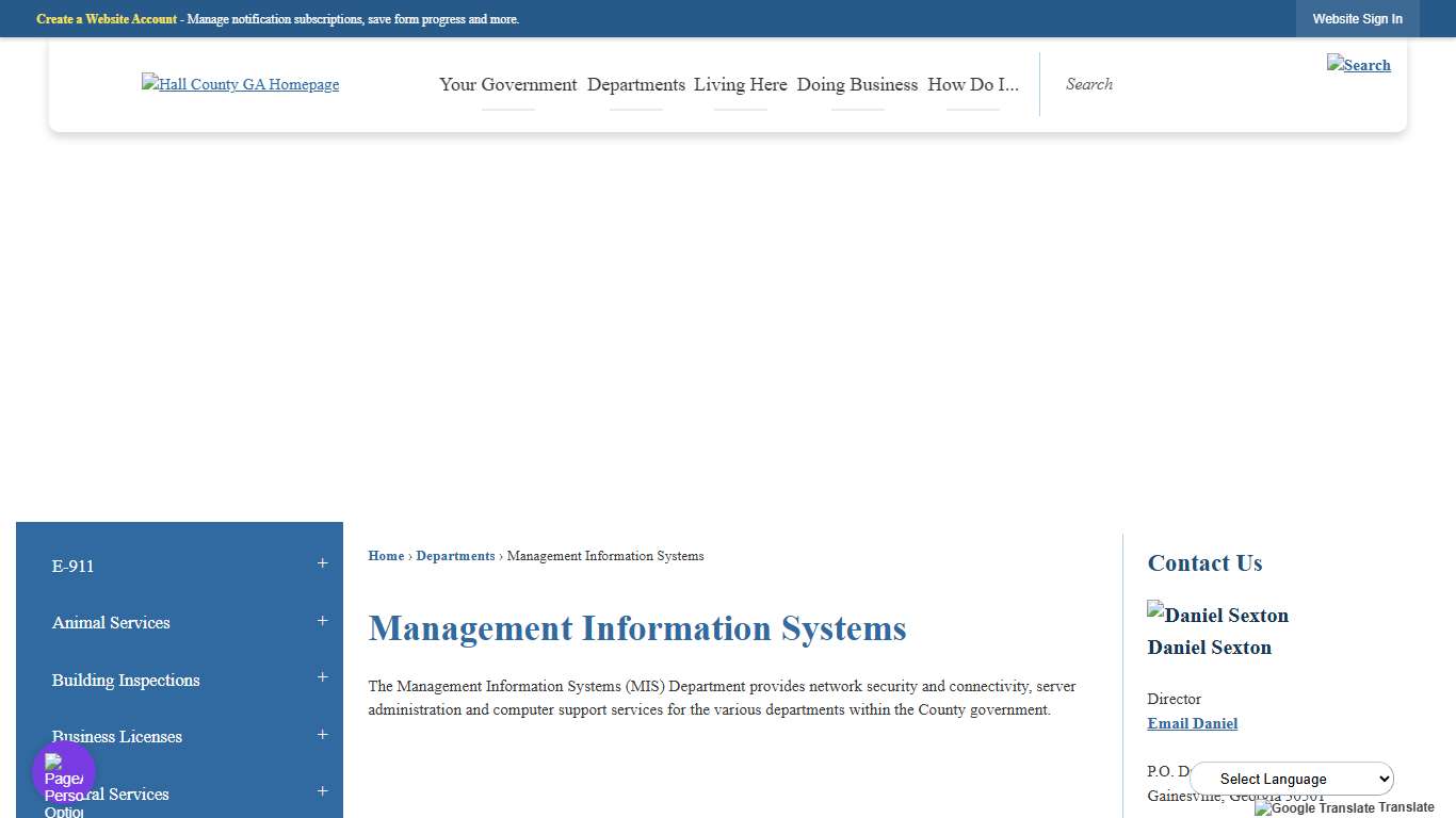 Management Information Systems Hall County, GA - Official Website